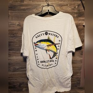 Vtg Panama City Beach Florida Fish Graphic Shirt Men's Large‎ Short Sleeve nwot